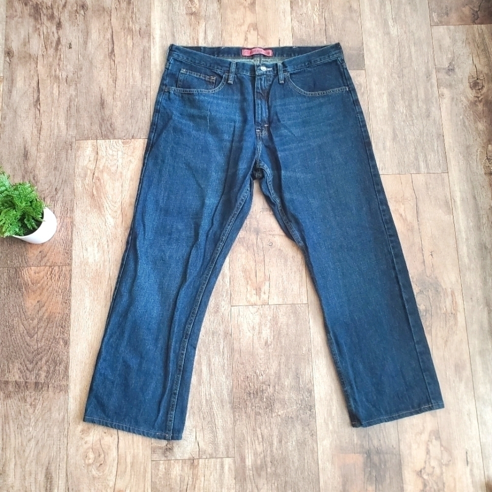VTG LEE Dungarees Jeans Mens 36X30 SLIM Skater Dark Wash Pants